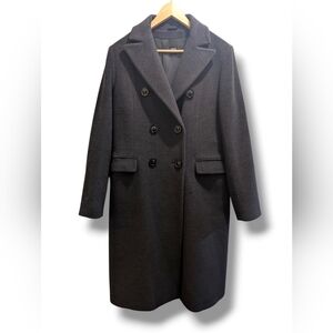 Cinzia Rocca Women's Charcoal Grey Italian 100% Virgin Wool Long Coat- 14